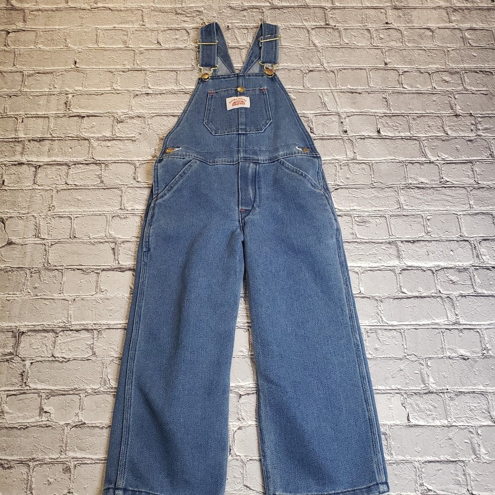 Kids Round House Denim Overalls - Size 5